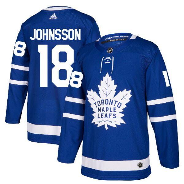 Men's Toronto Maple Leafs #18 Andreas Johnsson Blue Stitched NHL Jersey